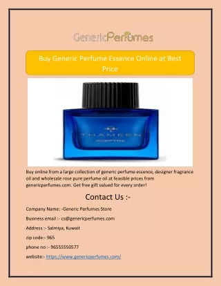 Buy Generic Perfume Essence Online at Best Price