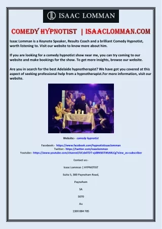 isaac lomman is a keynote speaker results coach