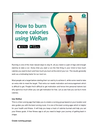 How to burn more calories using WeRun