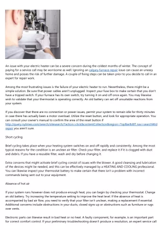 an issue with your electric heater