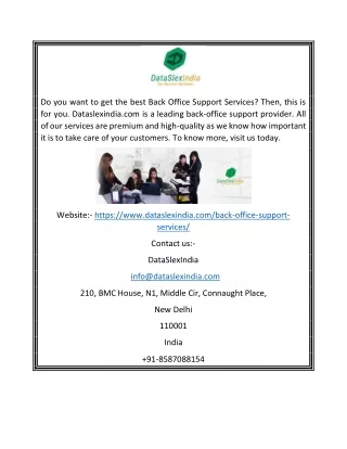do you want to get the best back office support