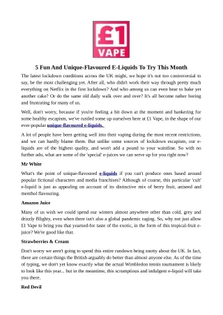 5 fun and unique flavoured e liquids to try this