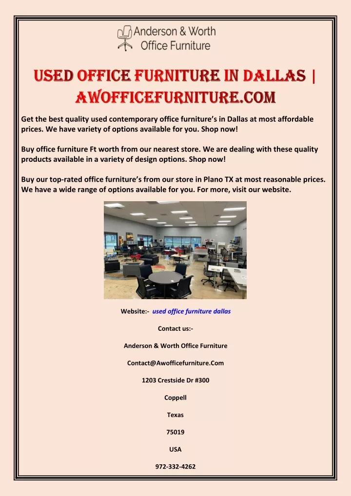 get the best quality used contemporary office