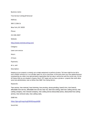 Tree Service Cutting & Removal