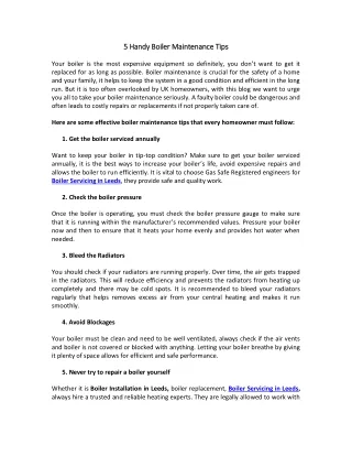 5 handy boiler maintenance tips 5 handy boiler