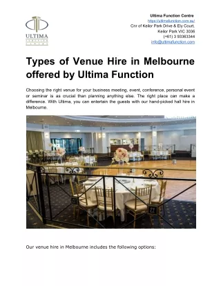 ultima function centre