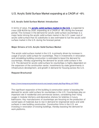 u s acrylic solid surface market expanding