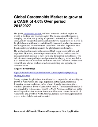 global carotenoids market to grow at a cagr