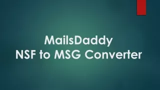 MailsDaddy NSF to MSG Converter
