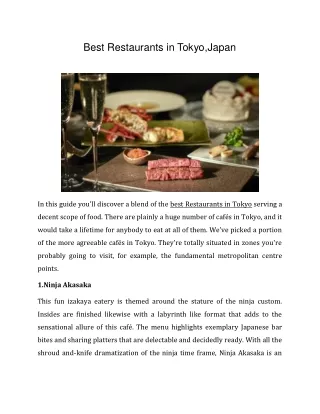 best restaurants in tokyo japan