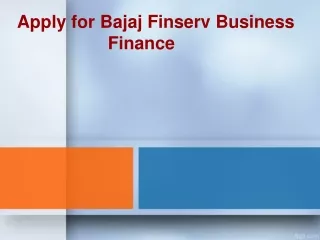 apply for bajaj finserv business finance