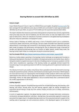 bearing market to exceed usd 190 billion by 2025