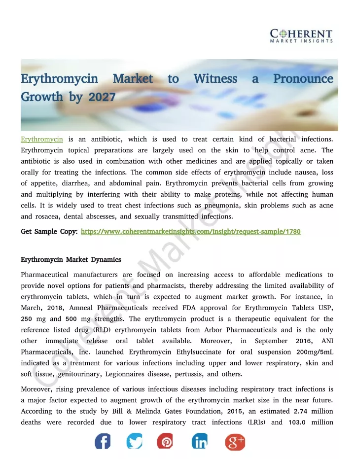 erythromycin market to witness a pronounce