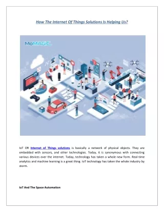 how the internet of things solutions is helping us