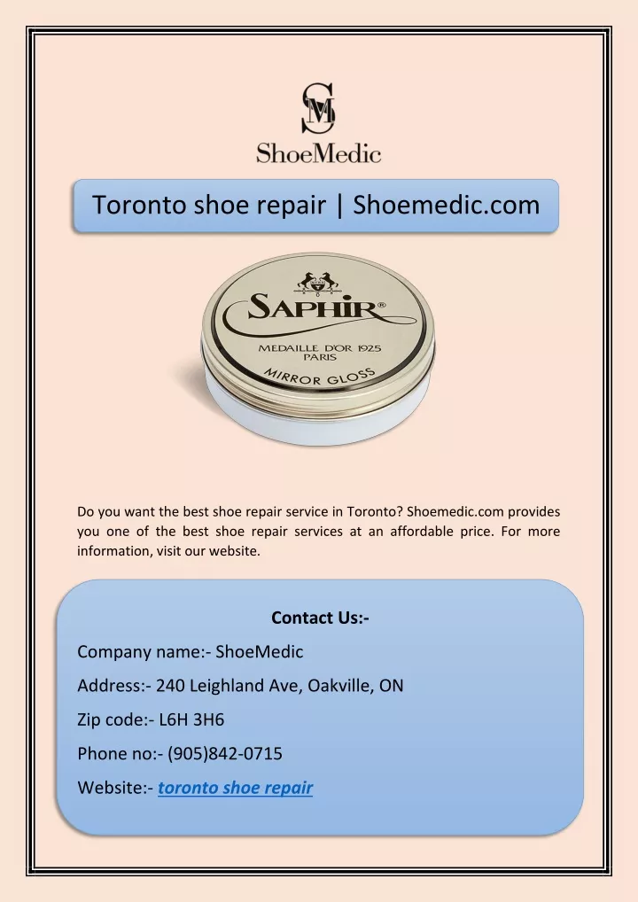 toronto shoe repair shoemedic com