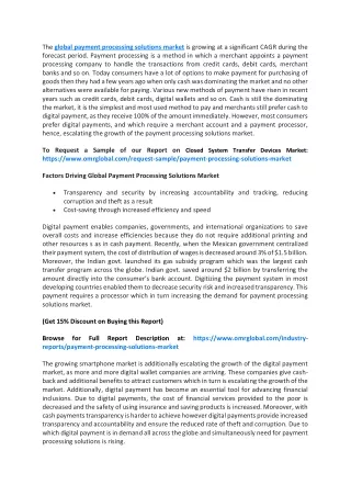 the global payment processing solutions market