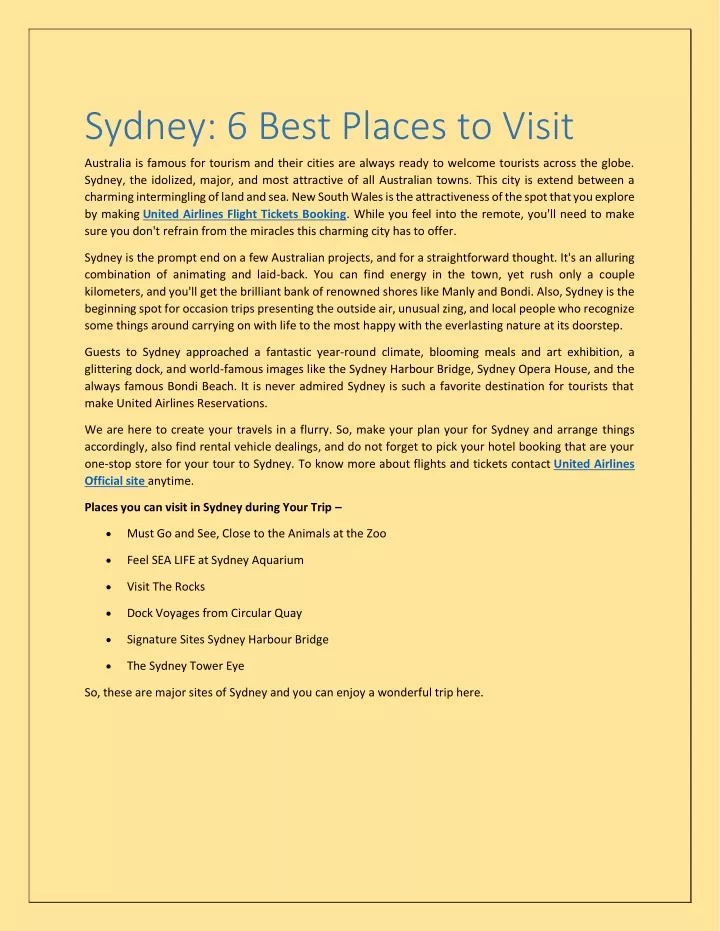 sydney 6 best places to visit