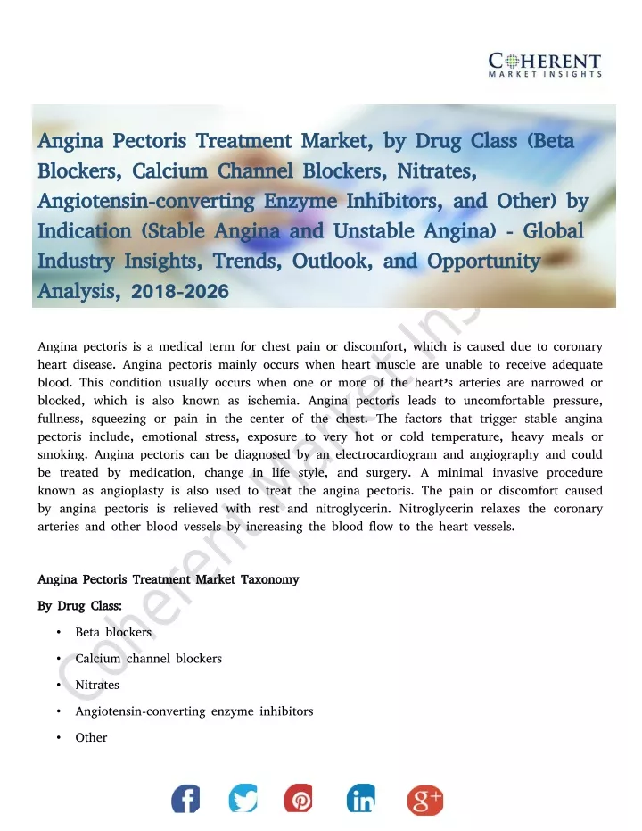 angina pectoris treatment market by drug class