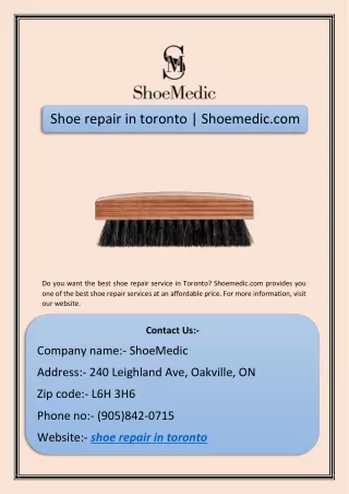 shoe repair in toronto shoemedic com