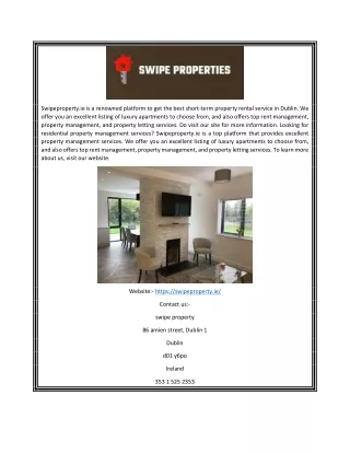 Short Term Property Rental | Swipeproperty.ie