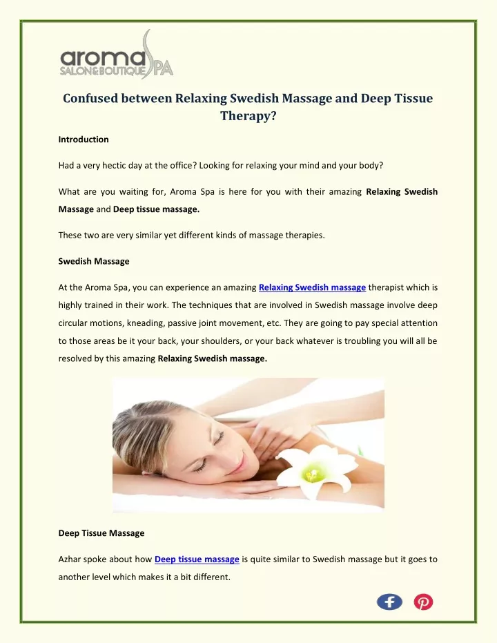 confused between relaxing swedish massage