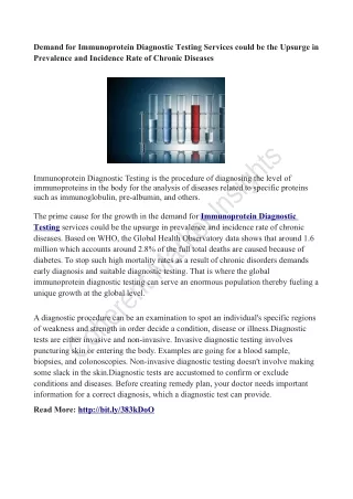 demand for immunoprotein diagnostic testing