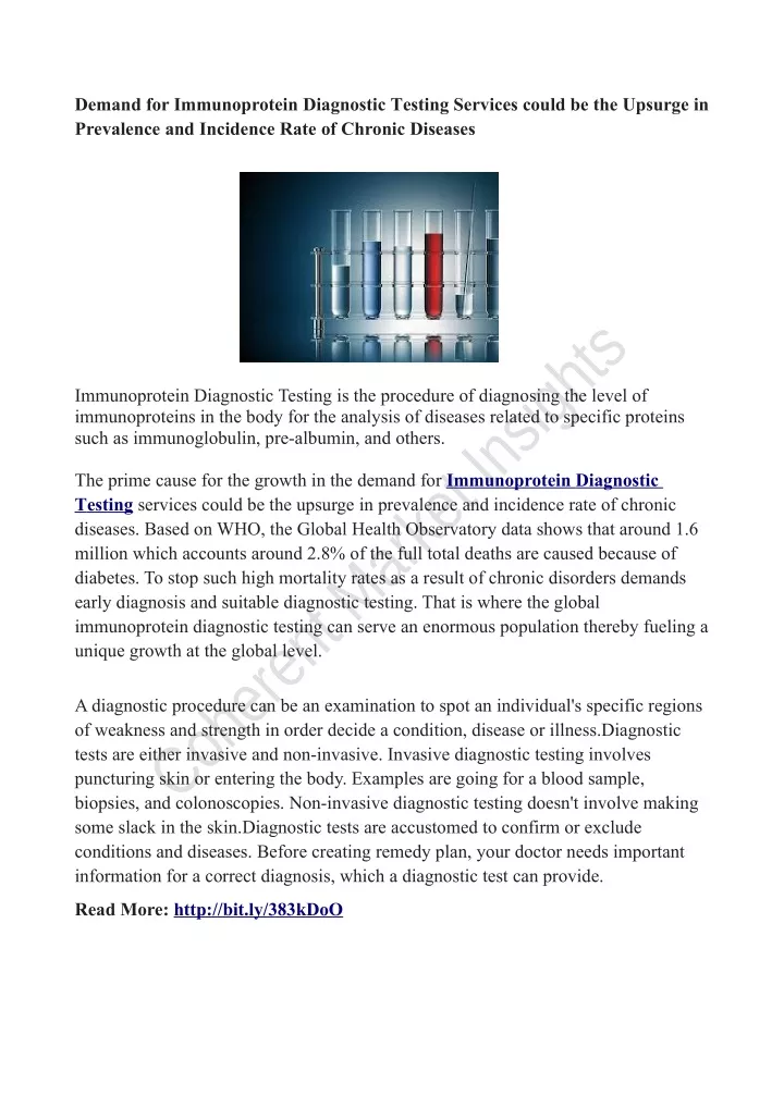 demand for immunoprotein diagnostic testing