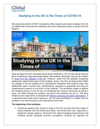 studying in the uk in the times of covid 19
