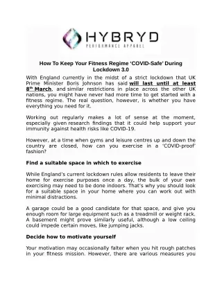 how to keep your fitness regime covid safe during