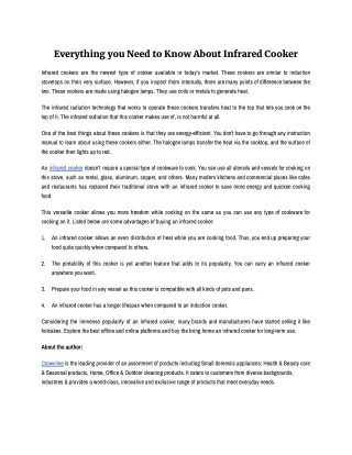 everything you need to know about infrared cooker