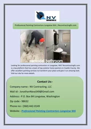 Professional Painting Contractors Longview WA | Nvcontractingllc.com