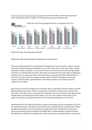 global fiber optic testing equipment market