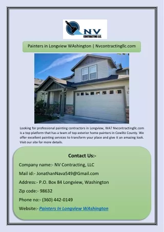 Painters in Longview WAshington | Nvcontractingllc.com