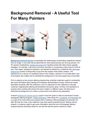 background removal a useful tool for many painters