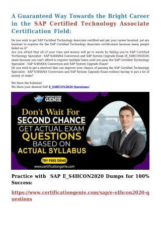 a guaranteed way towards the bright career