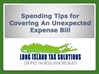 Spending Tips for Covering An Unexpected Expense Bill