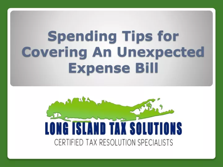 spending tips for covering an unexpected expense bill