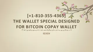 [ 1-810-355-4365] The wallet special designed for bitcoin Copay wallet