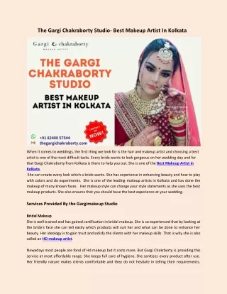 The Gargi Chakraborty Studio- Best Makeup Artist In Kolkata