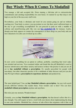 buy wisely when it comes to modafinil