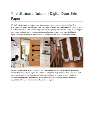The Ultimate Guide of Digital Door Skin Paper