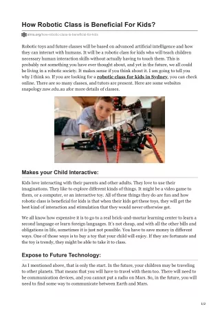 robotics for kids classes Sydney