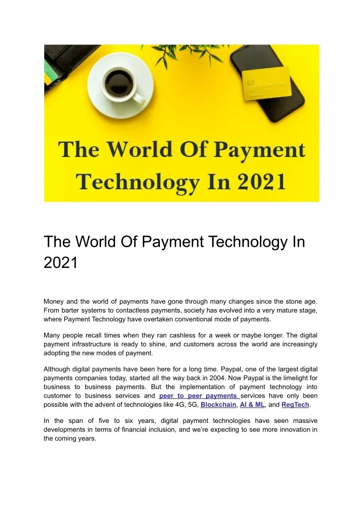 the world of payment technology in 2021