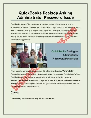 quickbooks desktop asking administrator password