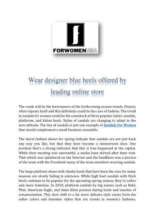 Wear designer blue heels offered by leading online store