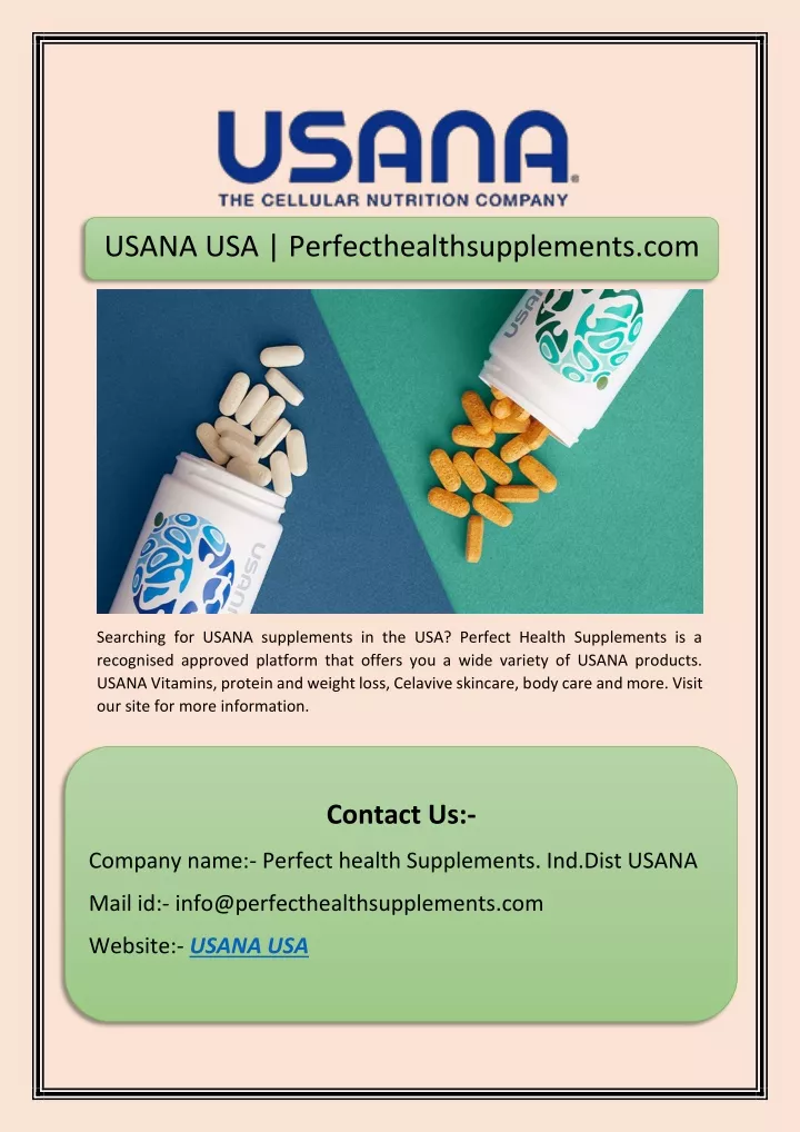 usana usa perfecthealthsupplements com