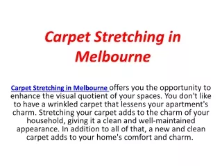 Carpet Stretching in Melbourne | Concept Carpets