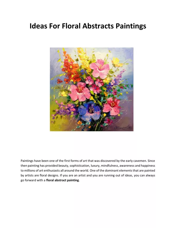 ideas for floral abstracts paintings
