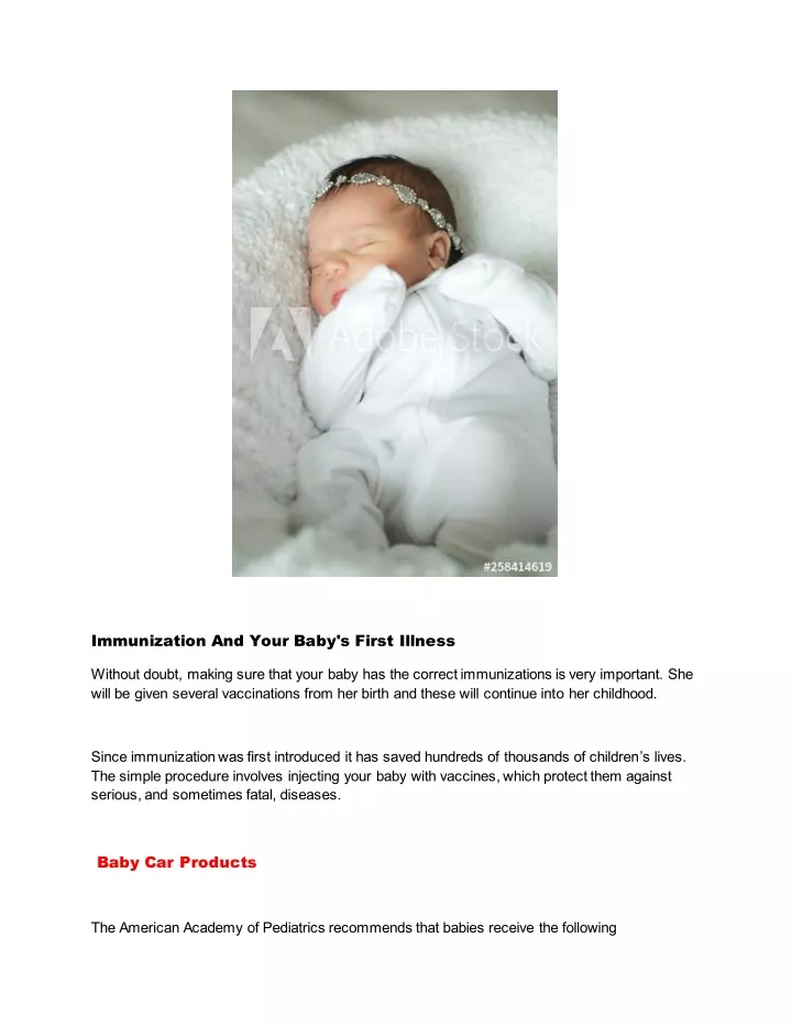 immunization and your baby s first illness