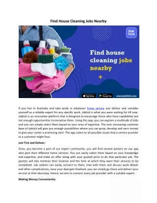 Find House Cleaning Jobs Nearby